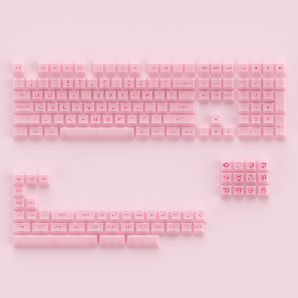 Akko ASA Clear Printed Keycap Pink Fullset