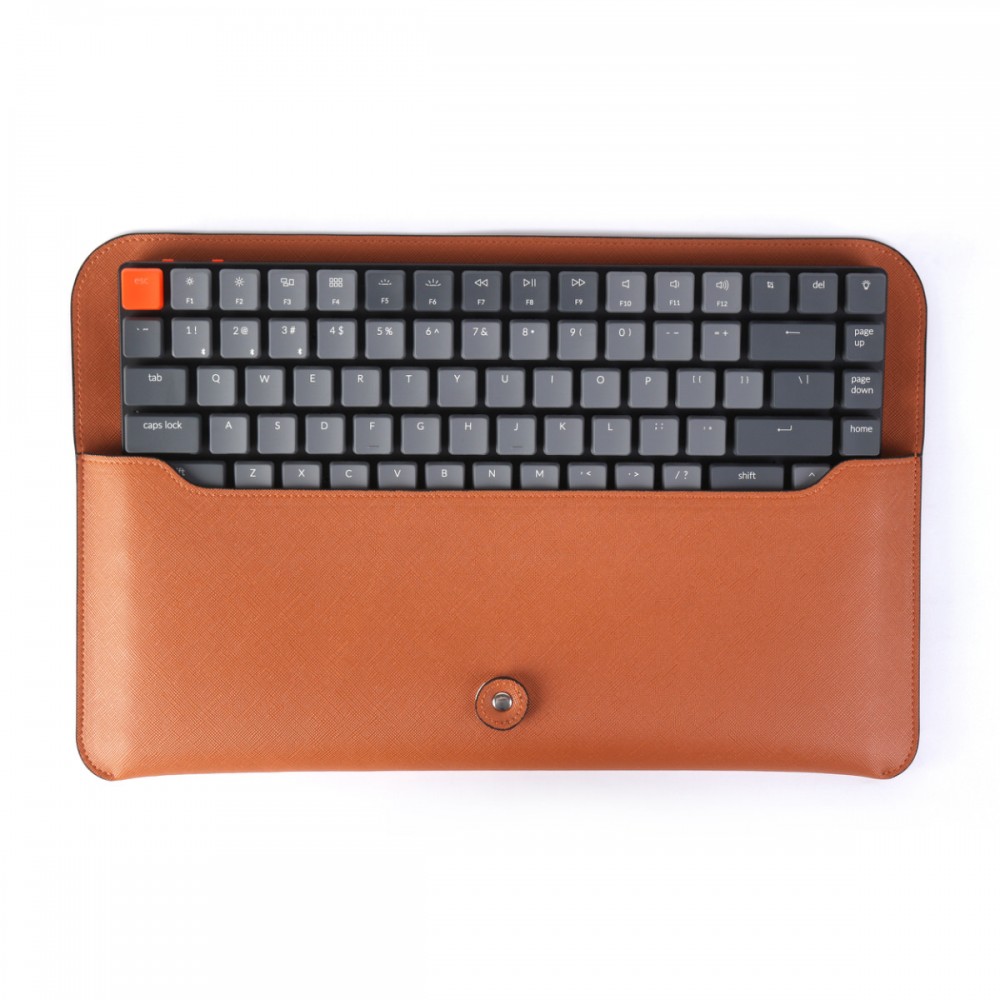 Keychron K3 Pochette de voyage Saffiano Cuir Orange