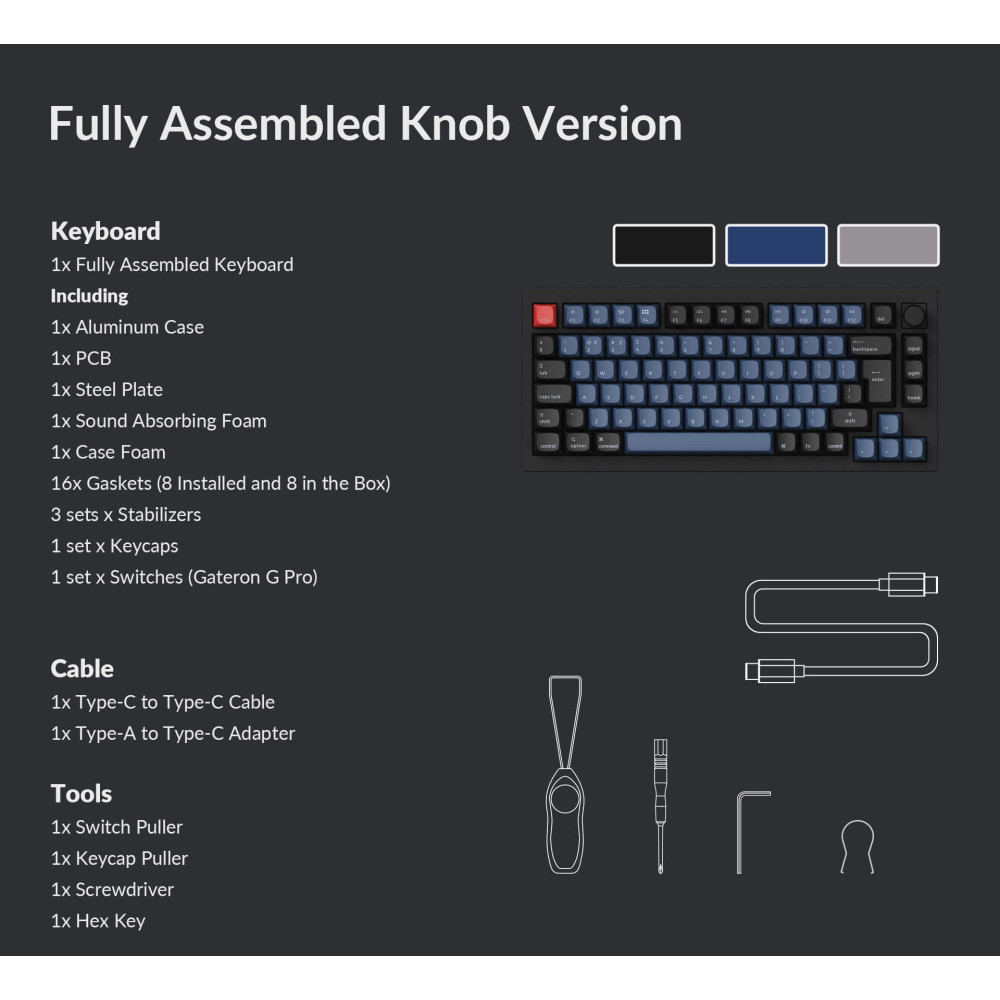 Keychron Q1 Blue QMK Red Switch (ANSI) w/Knob