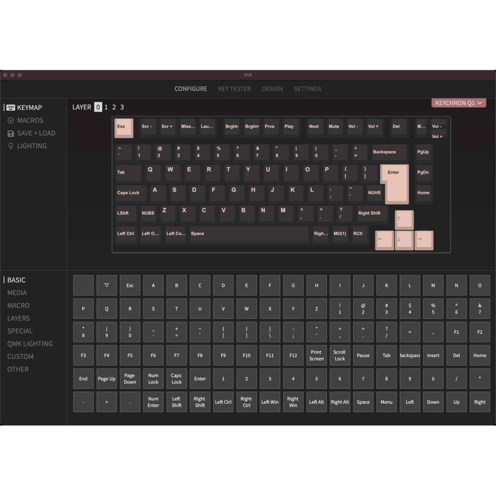 Keychron Q1 Blue QMK Red Switch (ANSI) avec bouton