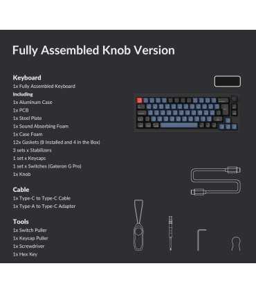 Keychron Q2 Black QMK Red Switch (ANSI) w/Knob