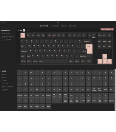 Keychron Q3 Noir QMK Brown Switch Swiss Layout (ISO-CH) avec bouton