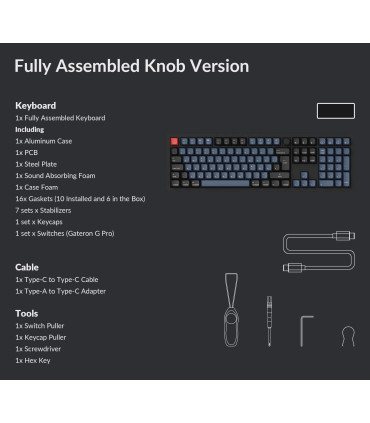 Keychron Q6 Noir QMK Rouge Switch (ISO-CH) avec Knob