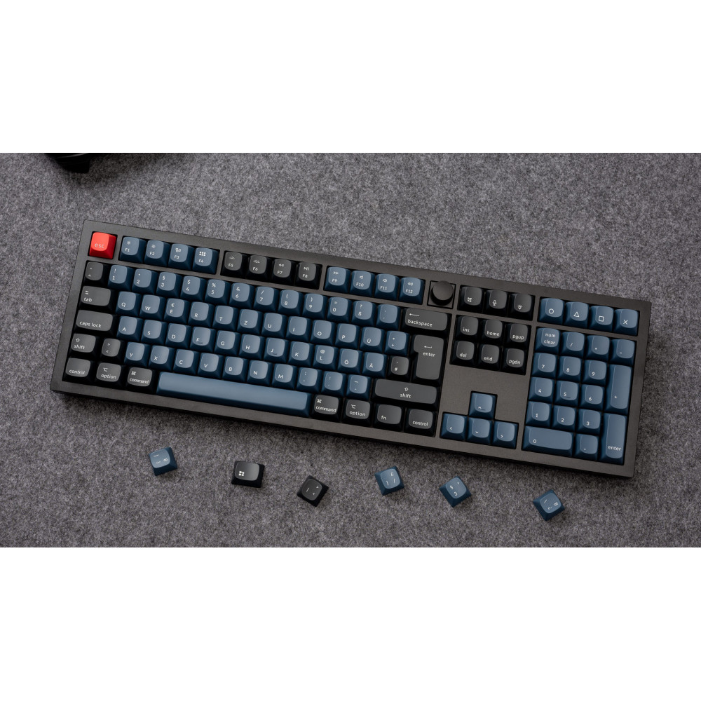 Keychron Q6 Noir QMK Marron Interrupteur (ISO-CH) avec Bouton