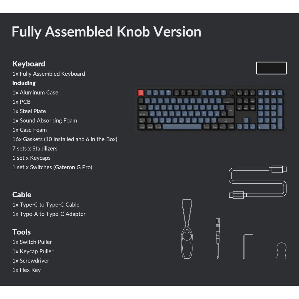 Keychron Q6 Noir QMK Marron Interrupteur (ISO-CH) avec Bouton
