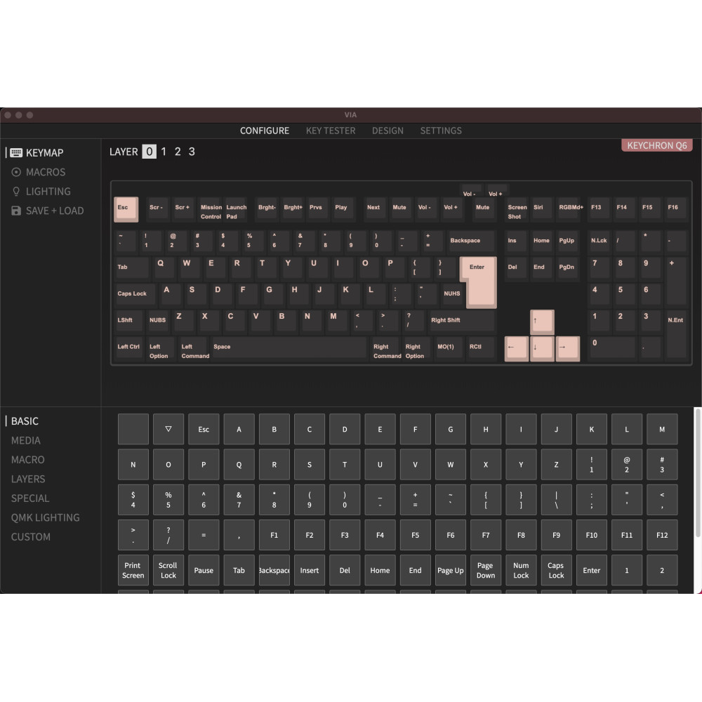 Keychron Q6 Noir QMK Marron Interrupteur (ISO-CH) avec Bouton