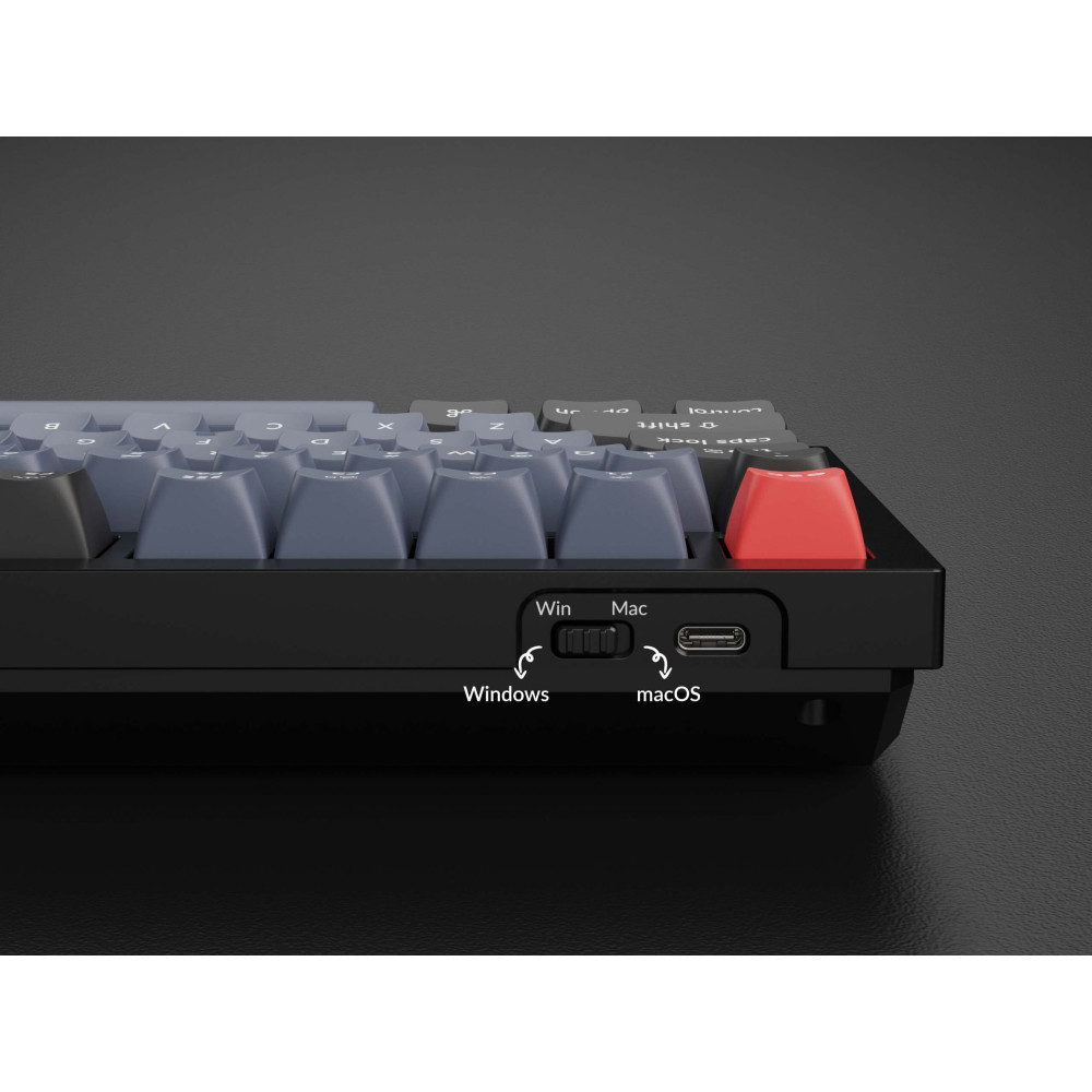 Keychron Q6 Noir QMK Marron Interrupteur (ISO-CH) avec Bouton