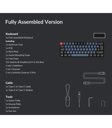 Keychron Q3 Black QMK Brown Switch (ANSI) avec bouton