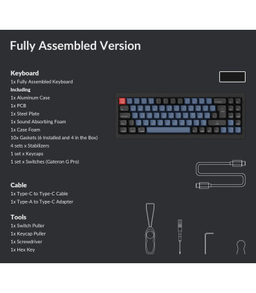 Keychron Q3 Black QMK Brown Switch (ANSI) avec bouton