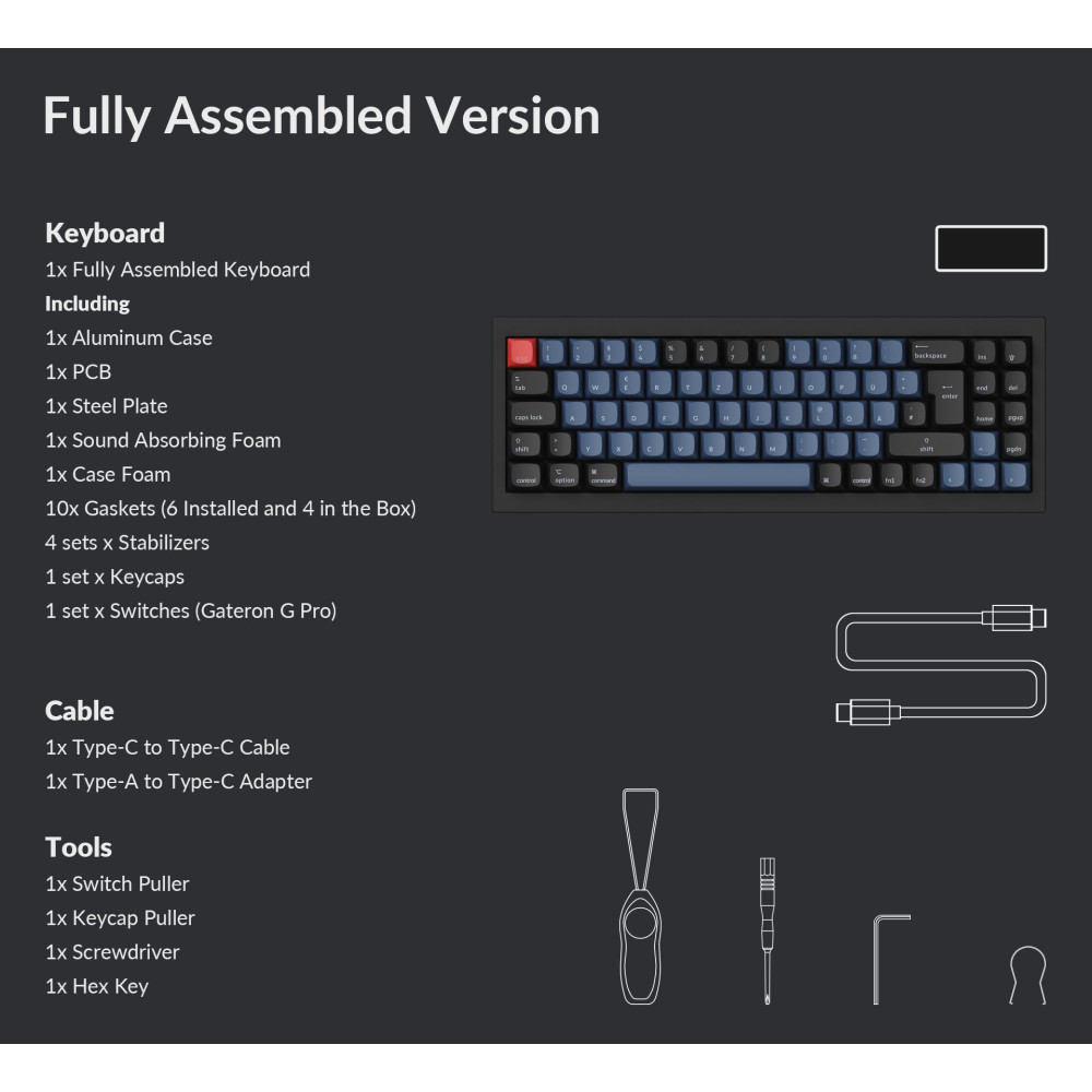 Keychron Q3 Black QMK Brown Switch (ANSI) w/Knob