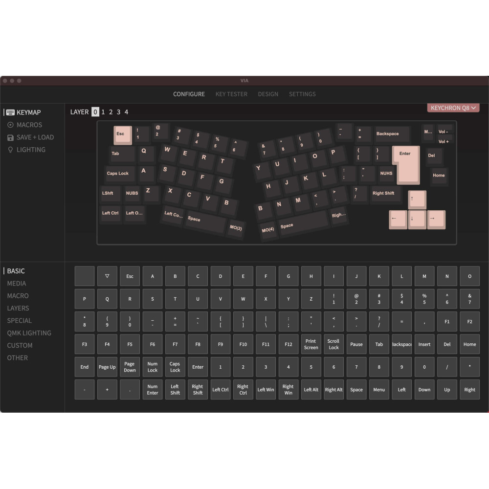 Keychron Q8 Black QMK Brown Switch (ISO-CH) w/Knob
