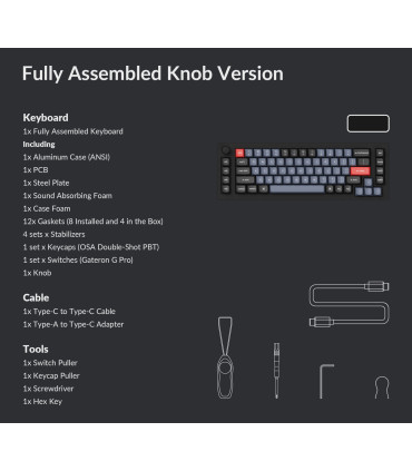 Keychron Q65 Black QMK Brown Switch (ANSI) w/Knob