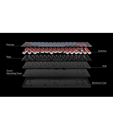 Keychron Q1 Blue QMK Red Switch (ANSI) avec bouton
