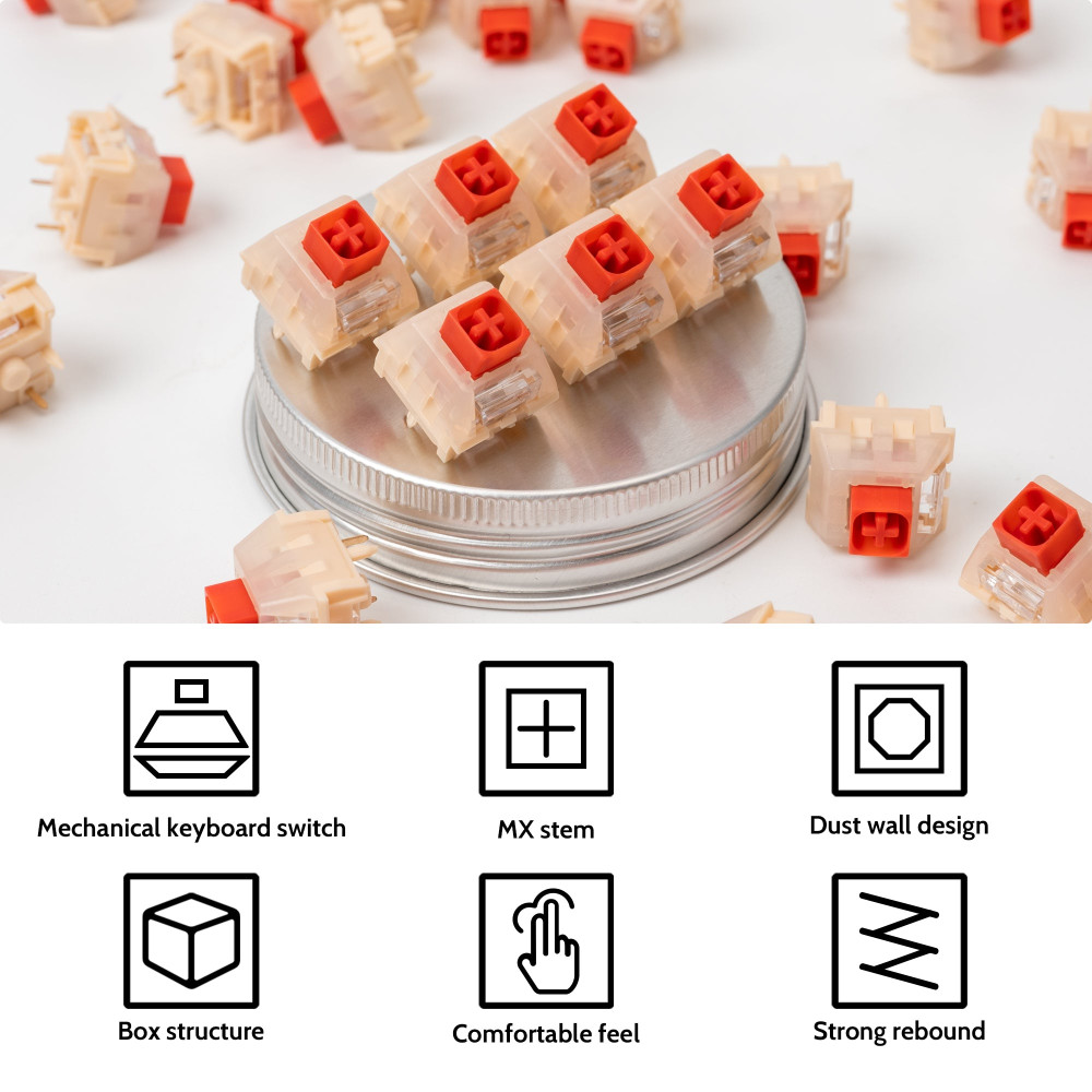 Kailh Red Bean Pudding Box Switch 110pcs/Set