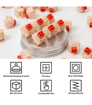 Kailh Red Bean Pudding Box Switch 110pcs/Set