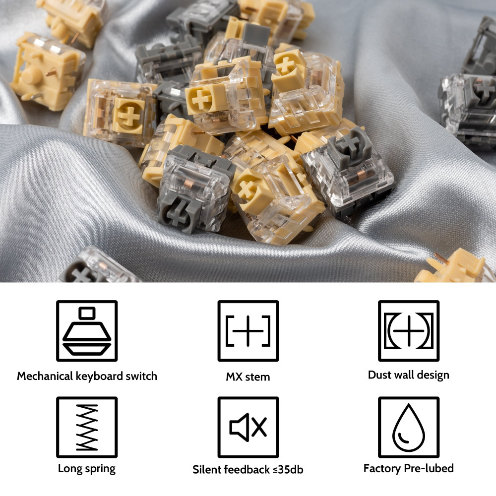 Kailh Midnight Pro Silent Tactile Switch110pcs/Set