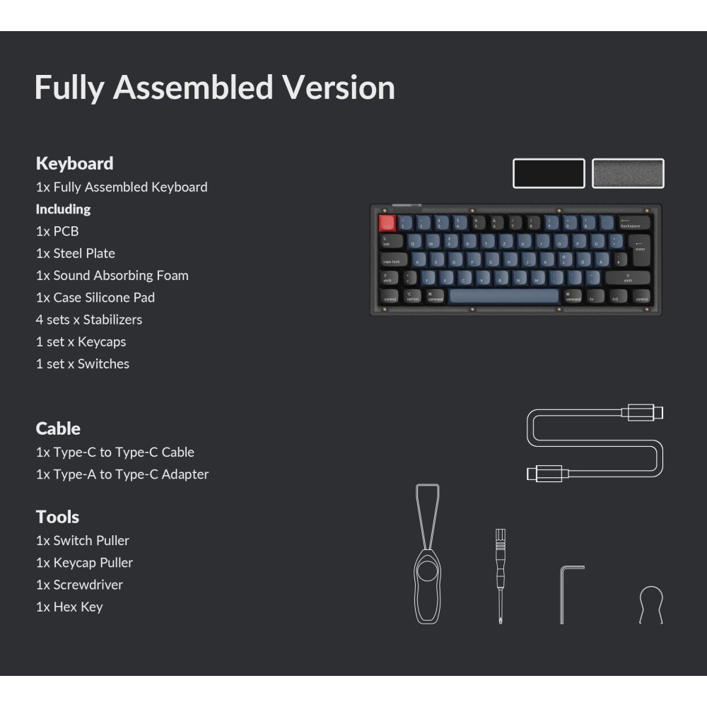 Keychron V4 Frosted Black QMK Brown Switch (ISO-CH)