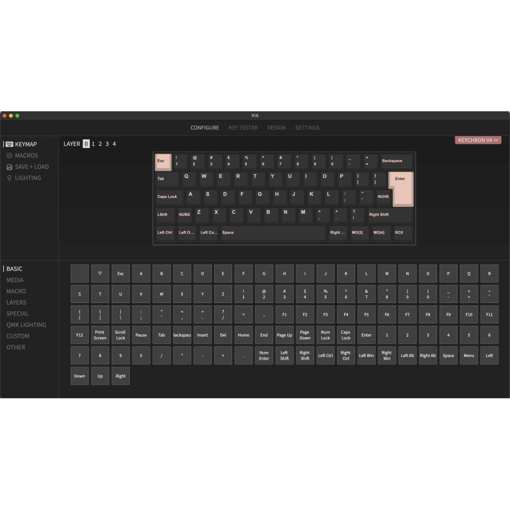 Keychron V4 Frosted Black QMK Brown Switch (ISO-CH)