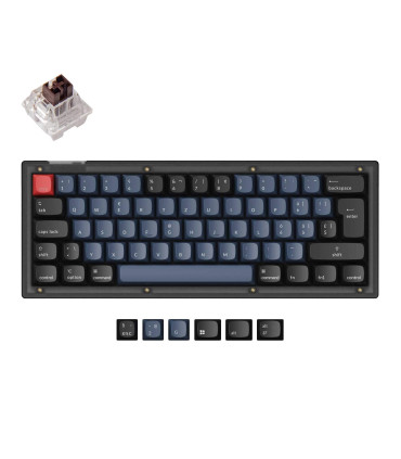 Keychron V4 Frosted Black QMK Brown Switch (ISO-CH)