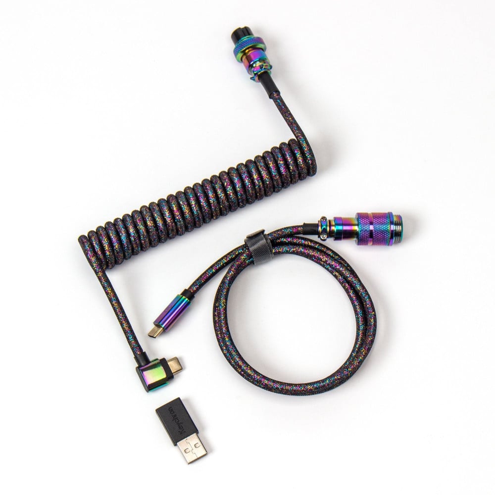Keychron Premium Coiled Angled - Rainbow Black