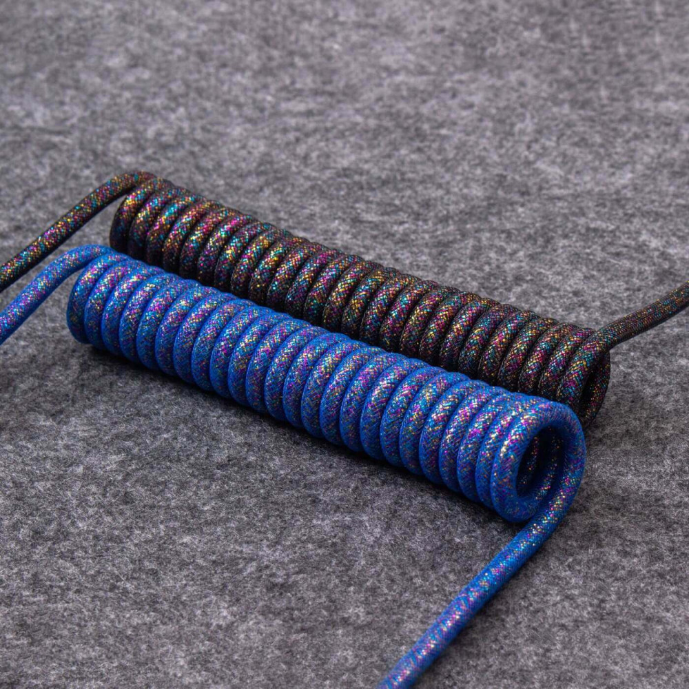 Keychron Premium Coiled Angled - Rainbow Black