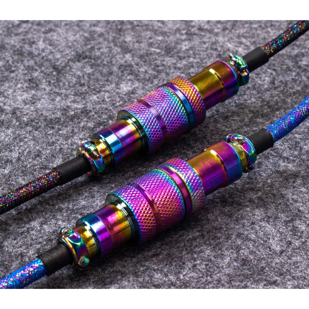 Keychron Premium Coiled Angled - Rainbow Black