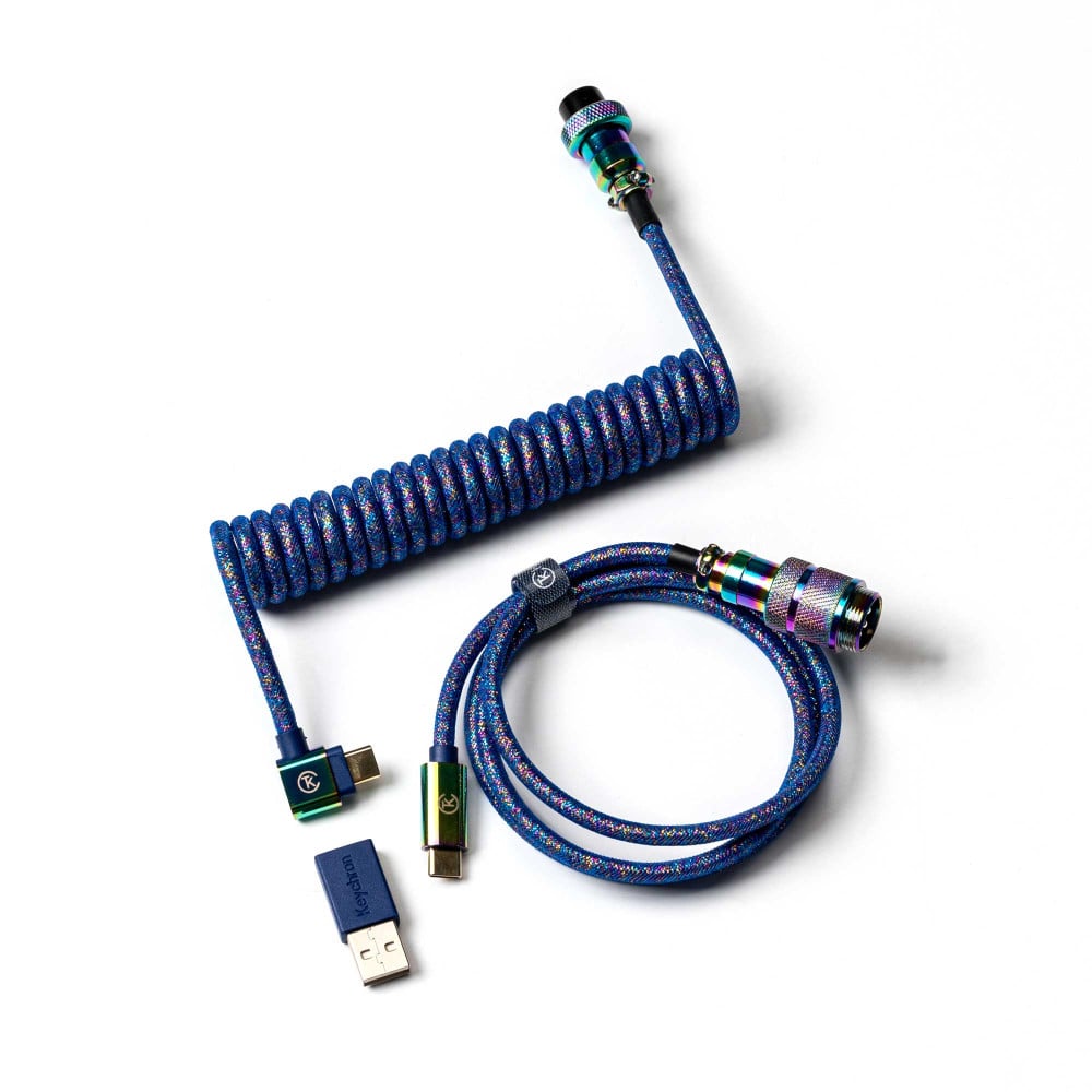 Keychron Premium Coiled Angled - Rainbow Blue
