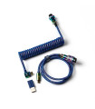 Keychron Premium Coiled Angled - Rainbow Blue