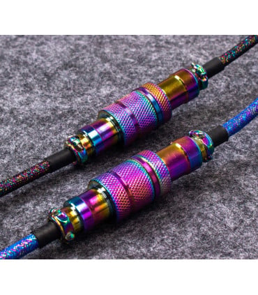 Keychron Premium Coiled Angled - Rainbow Blue