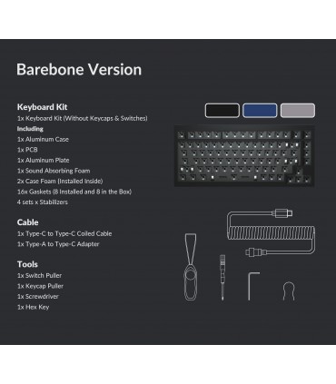 Keychron Q1 QMK Hot-Swap Barebone (ISO) Gris sidéral
