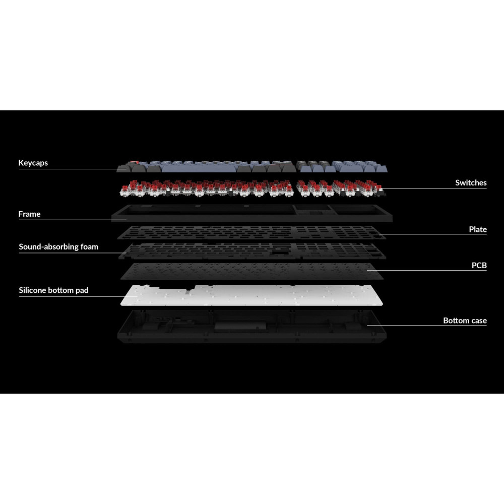 Keychron K10 Pro Red Switch (ANSI) Clavier mécanique 100% Disposition