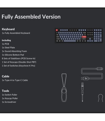 Keychron K10 Pro Red Switch (ANSI) Clavier mécanique 100% Disposition