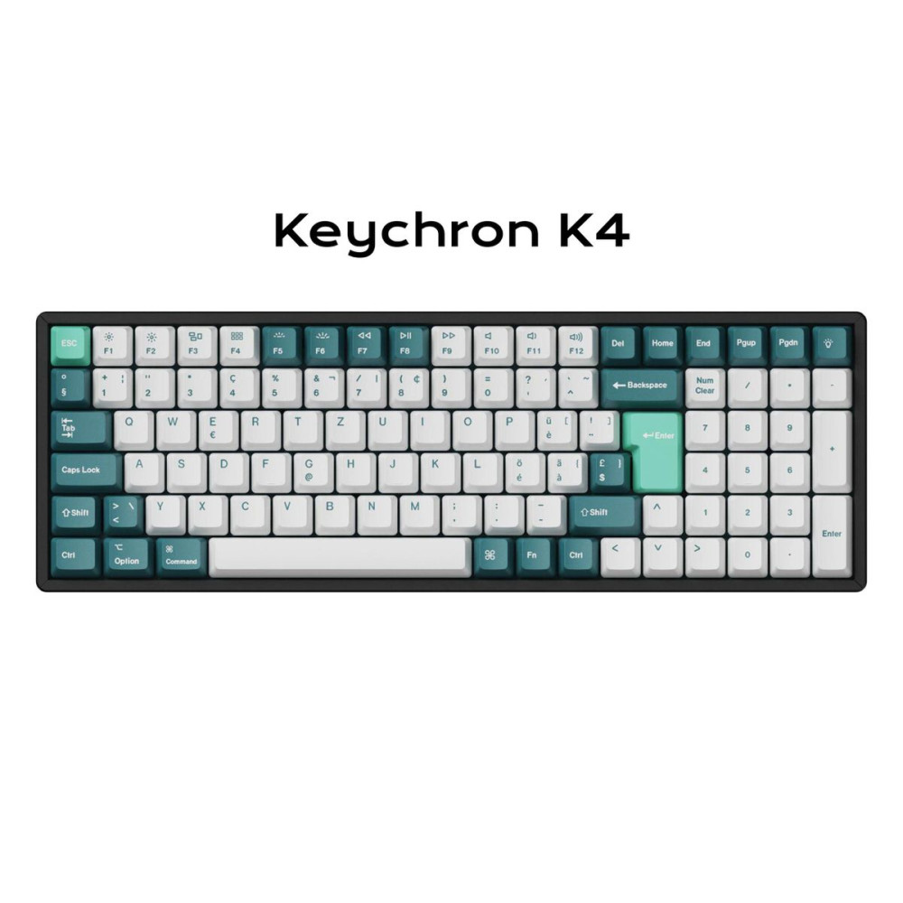 Keychron PBT White Mint Full Set Keycaps (ISO-CH)