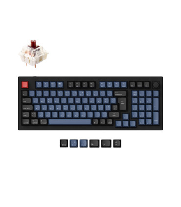 Keychron Q5 Commutateur brun QMK noir (ISO-CH) avec bouton