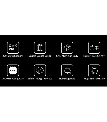 Keychron Q5 Commutateur brun QMK noir (ISO-CH) avec bouton
