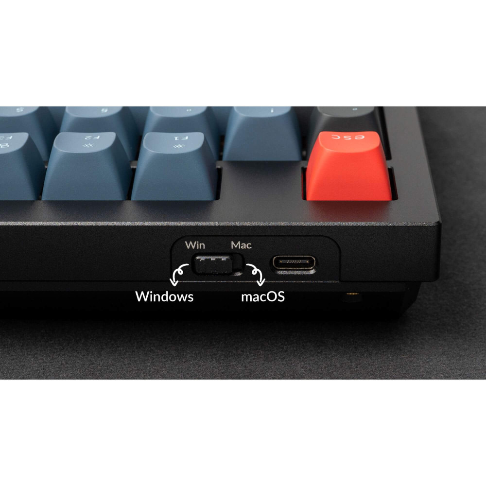Keychron Q5 Commutateur brun QMK noir (ISO-CH) avec bouton