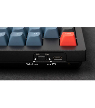Keychron Q5 Commutateur brun QMK noir (ISO-CH) avec bouton