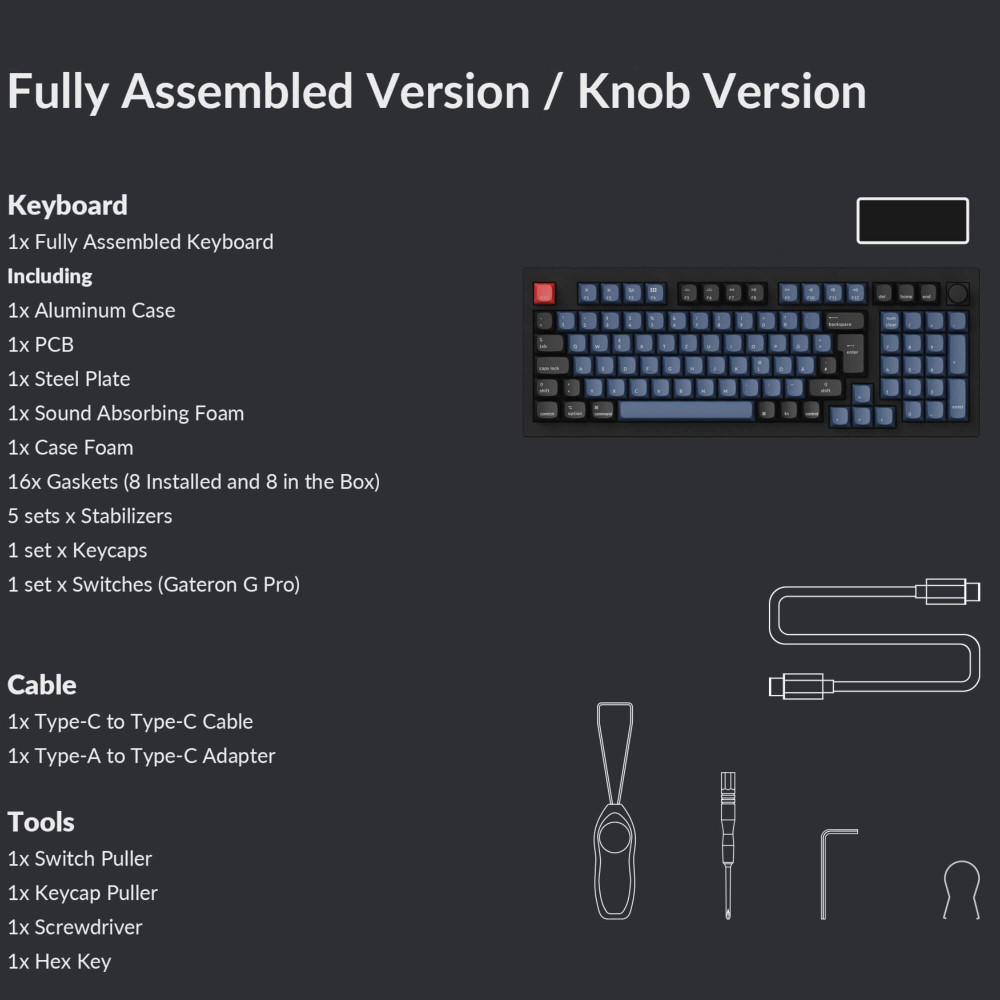 Keychron Q5 Commutateur QMK Rouge noir (ISO-CH) avec bouton
