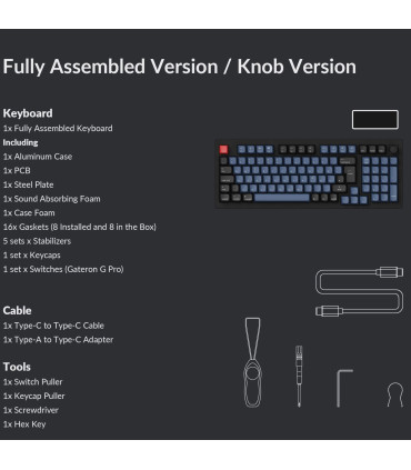 Keychron Q5 Black QMK Red Switch (ISO-CH) w/Knob