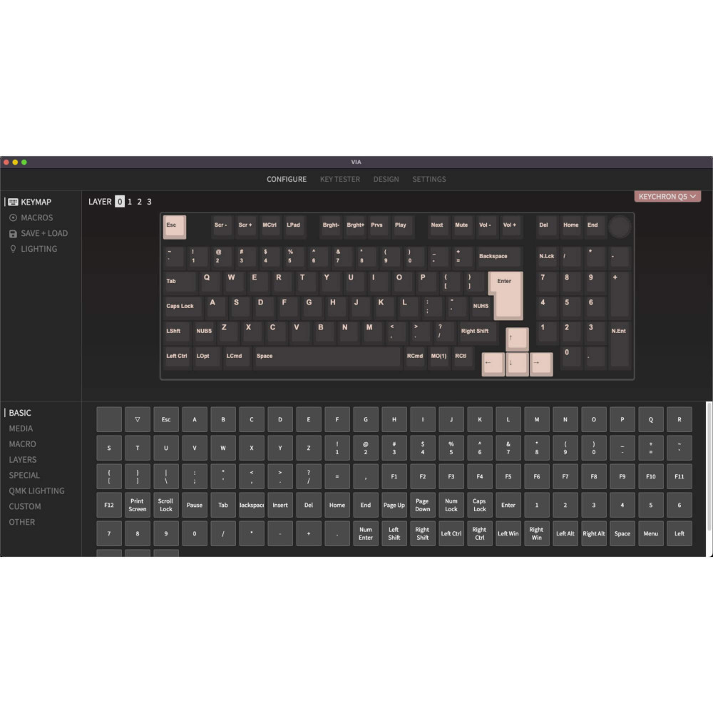 Keychron Q5 Commutateur QMK Rouge noir (ISO-CH) avec bouton