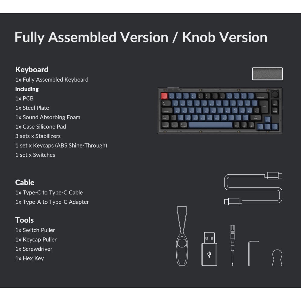 Keychron V2 Interrupteur noir rouge givré (ISO-CH) avec bouton