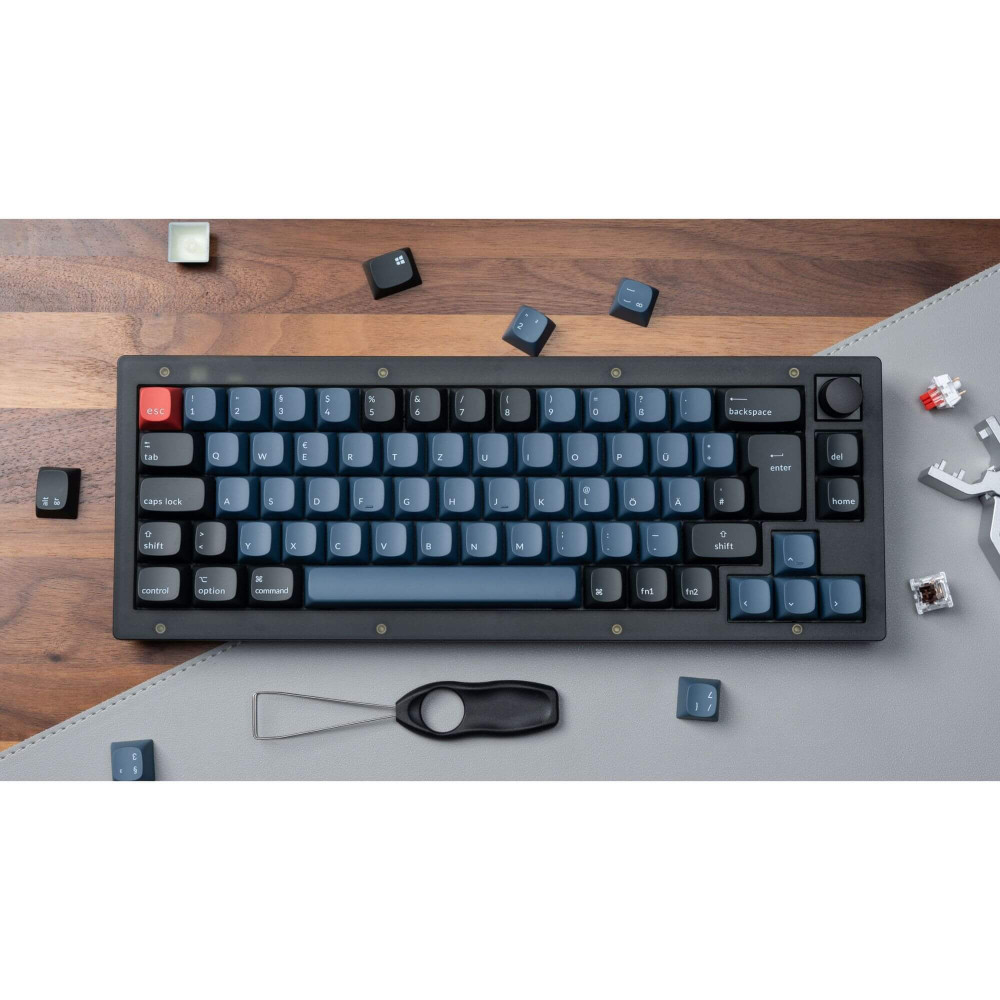 Keychron V2 Frosted Black Red Switch (ISO-CH) w/Knob