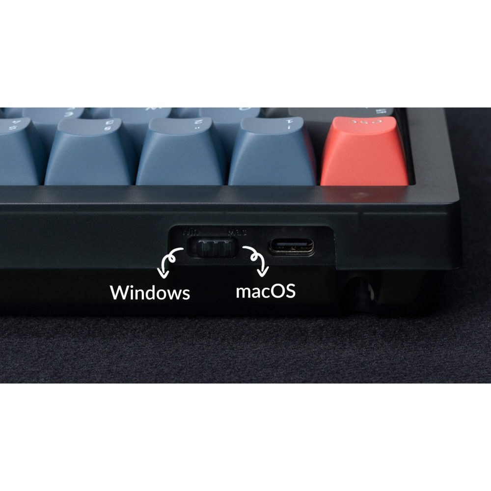 Keychron V2 Interrupteur noir rouge givré (ISO-CH) avec bouton