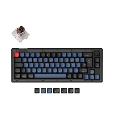 Keychron V2 Interrupteur noir rouge givré (ISO-CH) avec bouton