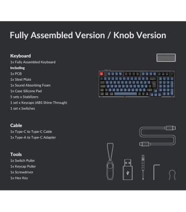 Keychron V5 Frosted Black Red Switch (ISO-CH) w/Knob