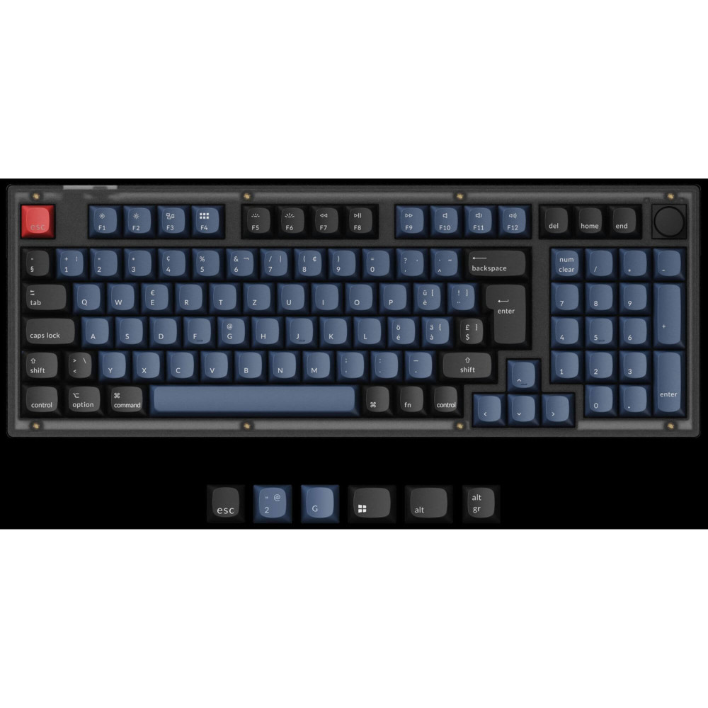 Keychron V5 Frosted Black Red Switch (ISO-CH) w/Knob