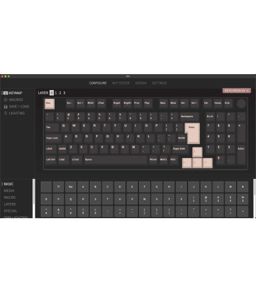 Keychron V5 Frosted Black Red Switch (ISO-CH) avec bouton