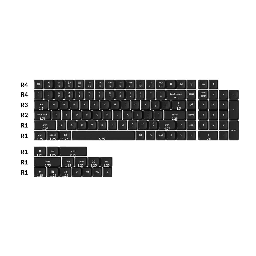 Keychron PBT Low Profile Keycap Set Black