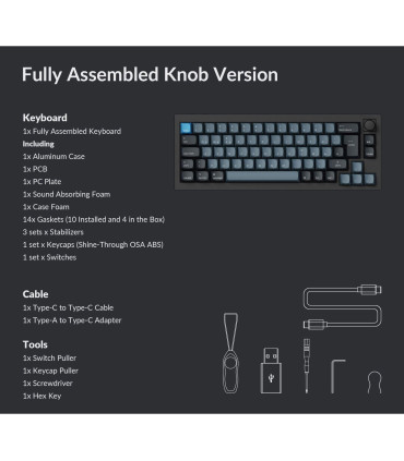 Keychron Q2 Pro Commutateur QMK Marron Noir Disposition Suisse (ISO-CH)