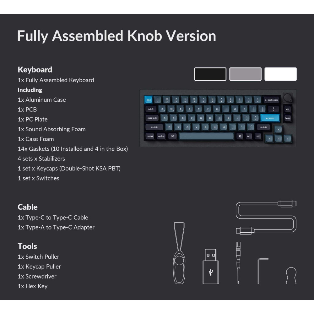 Keychron Q2 Pro Black QMK Brown Switch Schweizer Layout (ISO-CH)